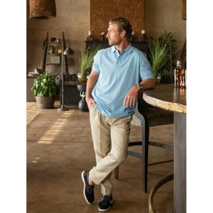 Koy Clothing Light Blue Pique Cotton Polo