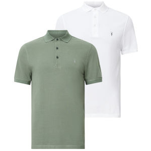 AllSaints Reform Short Sleeve Polo Shirts 2 Pack