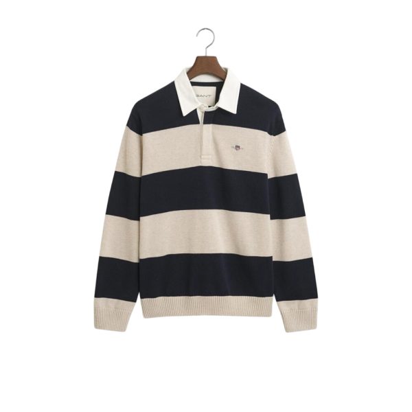 GANT Evening Blue Barstriped Polo Sweater