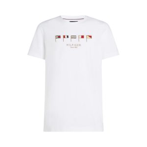 Tommy Hilfiger Multi-Flag Embroidery White T-Shirt