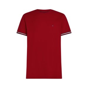 Tommy Hilfiger Signature Cuffs Crew Neck Red T-Shirt