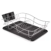 Essentials Dish Rack With Tray - Black
