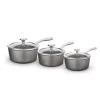 Cerastone Pro 3 Piece Saucepan Set - graphite