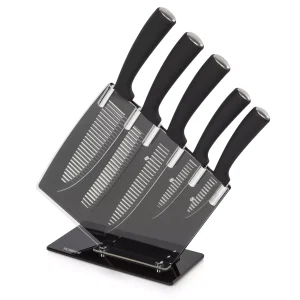 5 Piece Grooved Knife Set with Stand